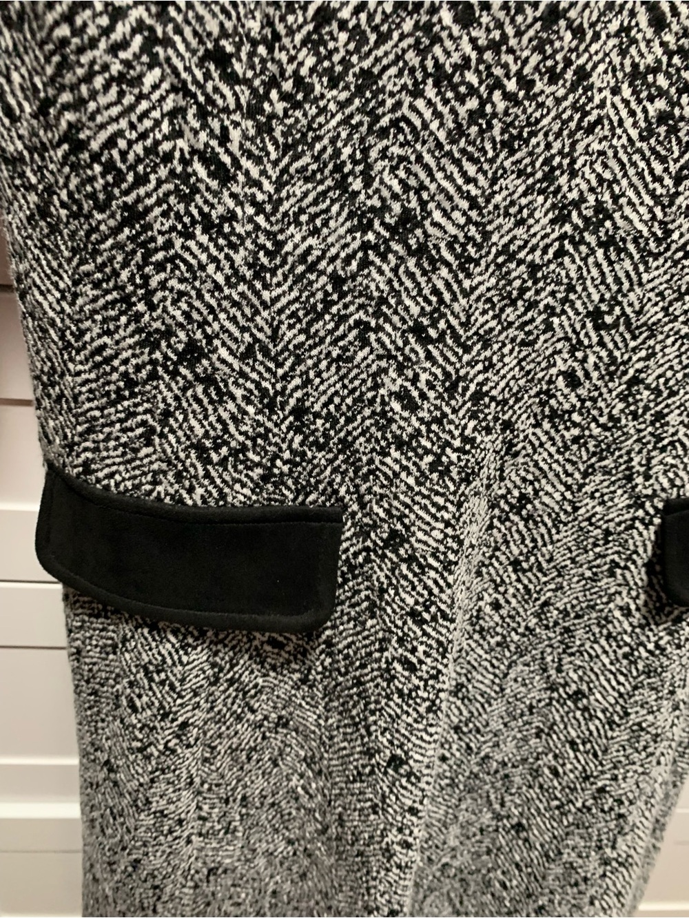 Dkny Black & White Textured Tweed Pocket Dress - Picture 5 of 10